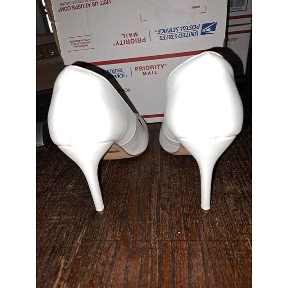 9.5 Dream Pairs White Christian Pointed Toe Stiletto High Heel Pump Dress Shoes - Picture 4 of 9